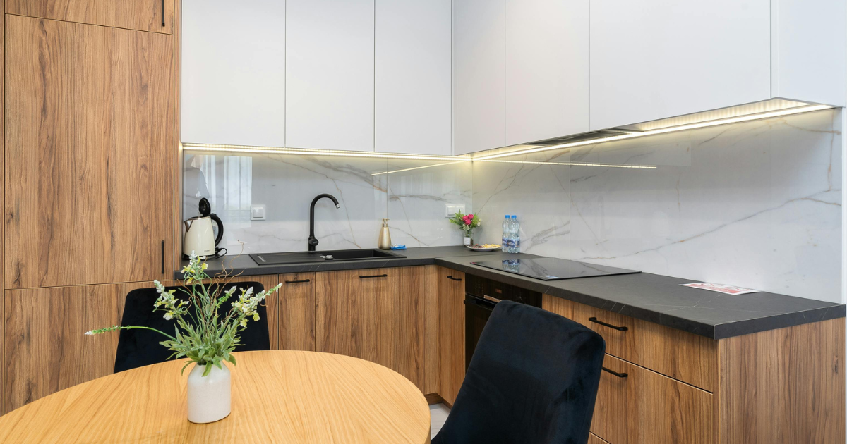 Custom cabinetry kitchen with modern design, premium finishes, and integrated storage solutions