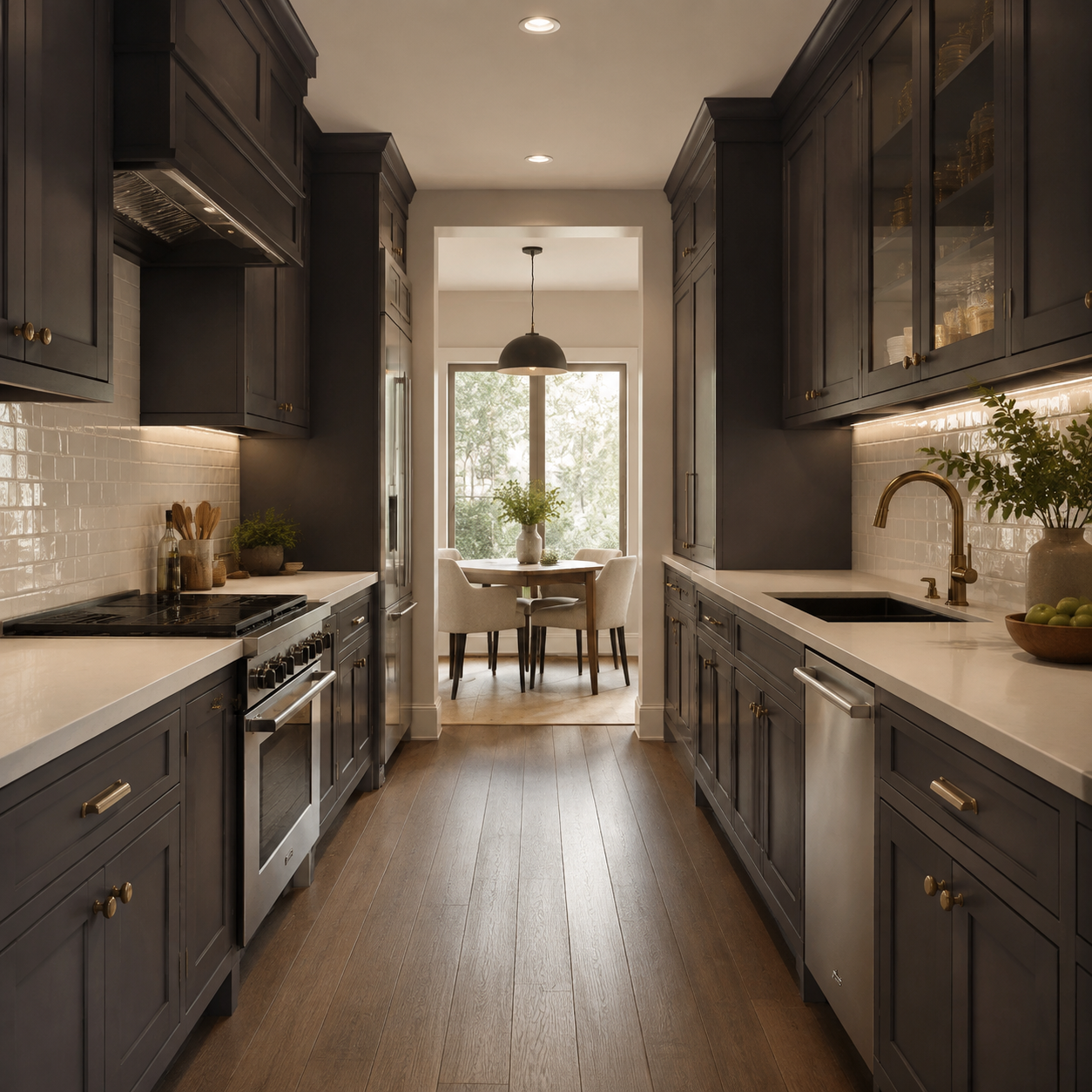 Modern Slate shaker cabinet storage solutions and organizer features by Modernform Cabinets and Closets