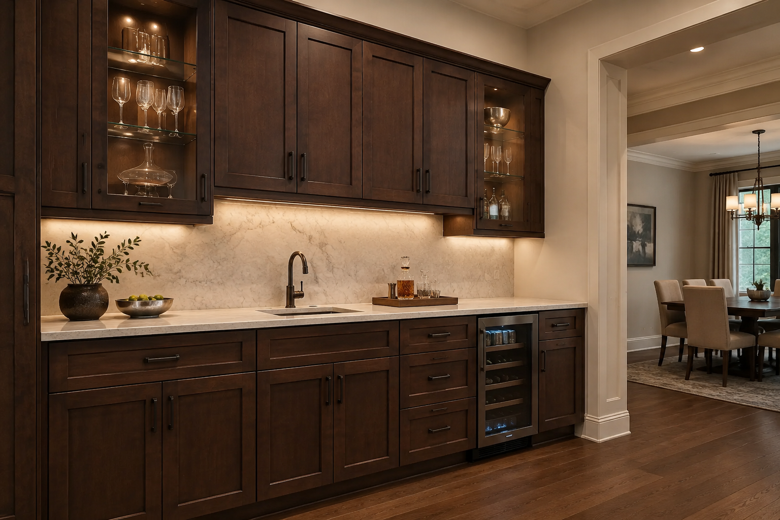 Modern custom kitchen island design with premium finishes in Dallas, TX