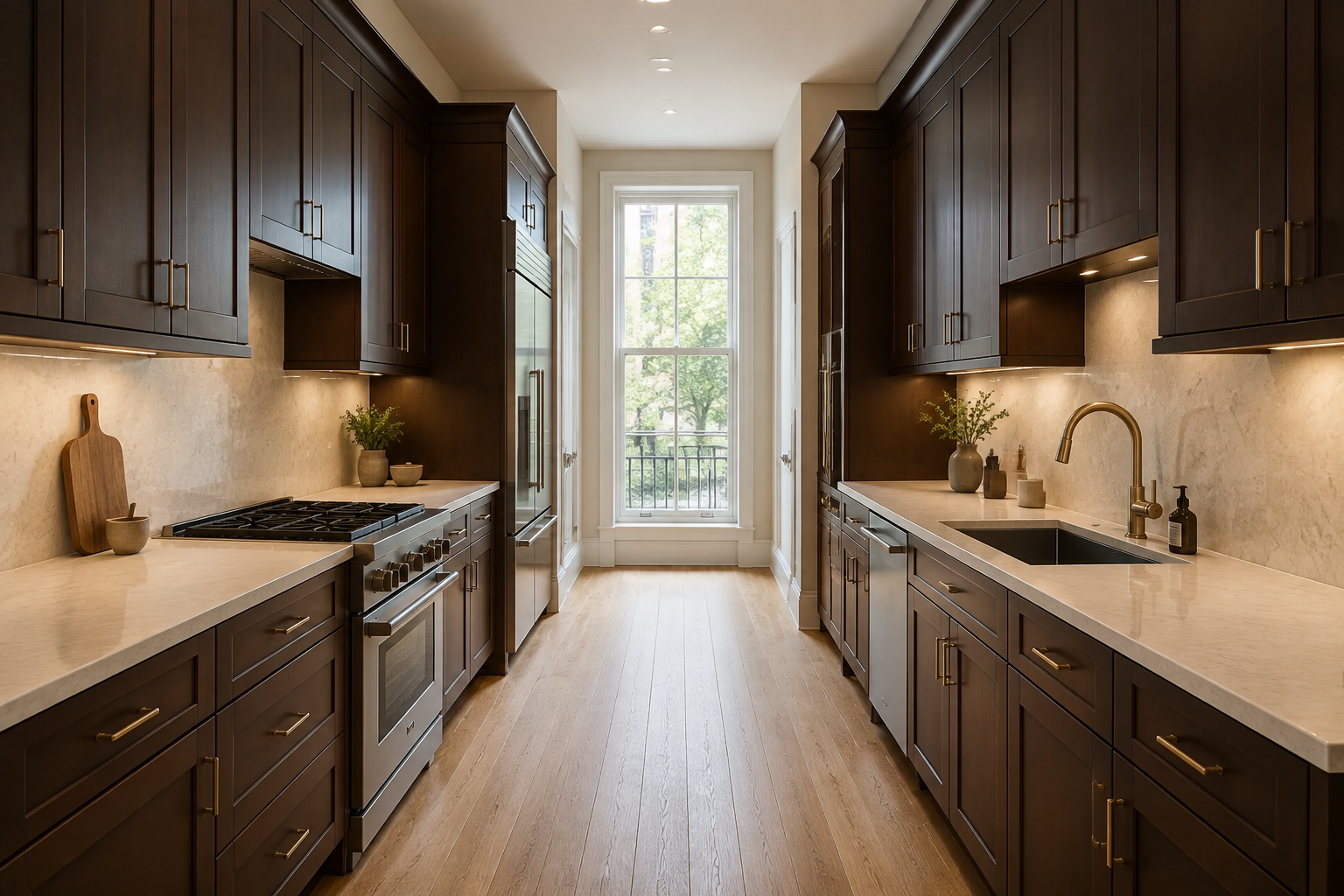 Espresso shaker kitchen cabinetry perspective 1 by Modernform Cabinets and Closets