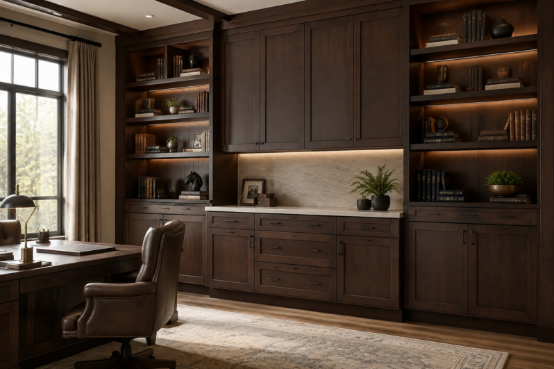 Espresso shaker kitchen cabinetry perspective 5 by Modernform Cabinets and Closets