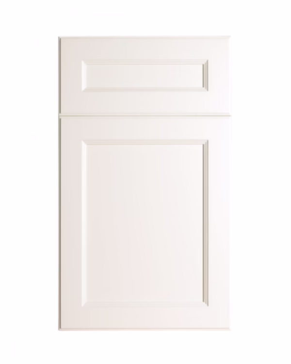 Alpine alabaster white shaker cabinet door panel with drawer front for kitchen and bath
