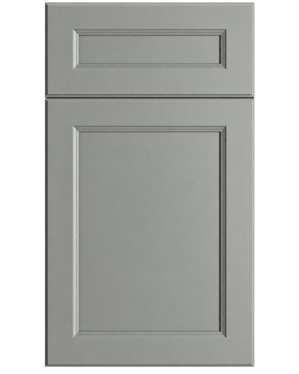 Alpine ash green shaker cabinet door featuring a classic recessed panel design and durable finish