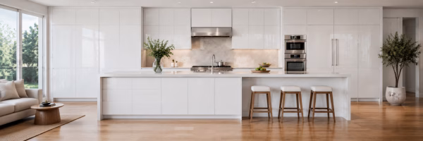 Glossy White European Cabinets - Image 2
