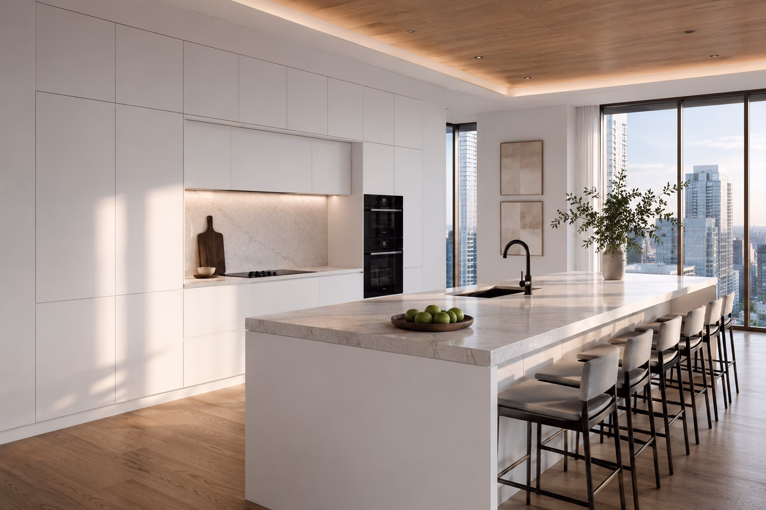 Matte White European Cabinets