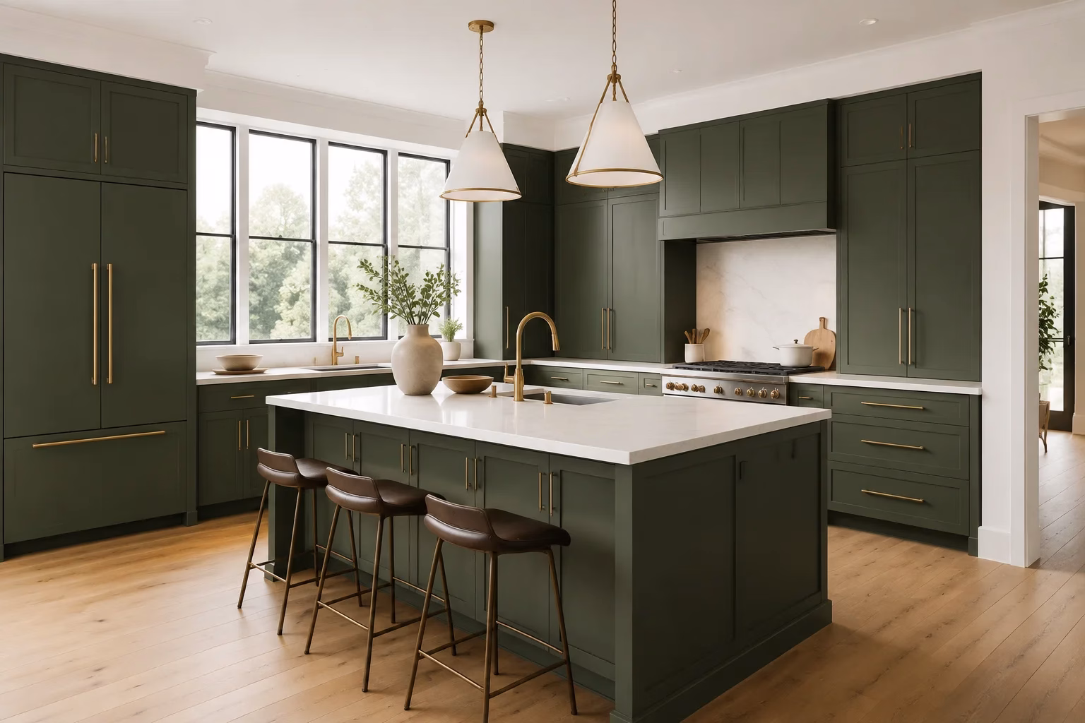 Slim Sage Green Shaker Cabinets