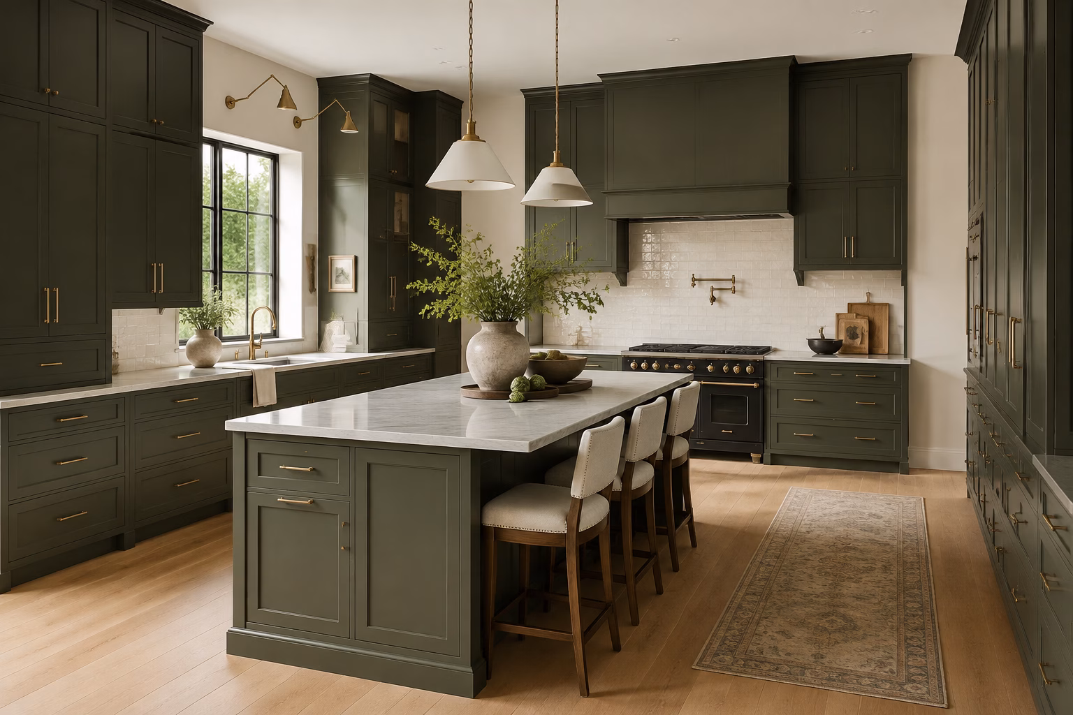 Slim Sage Green Shaker Cabinets