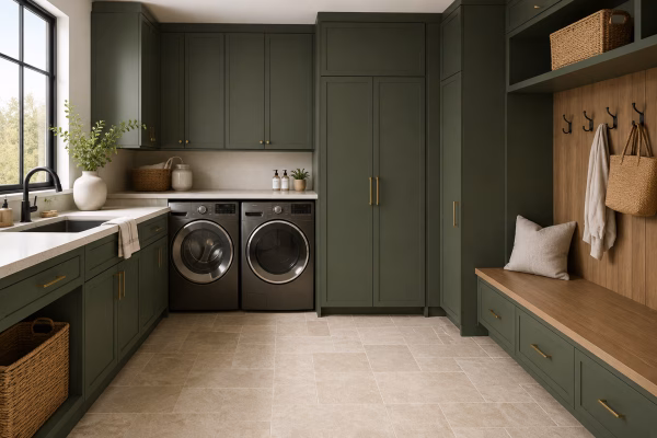Slim Sage Green Shaker Cabinets - Image 4