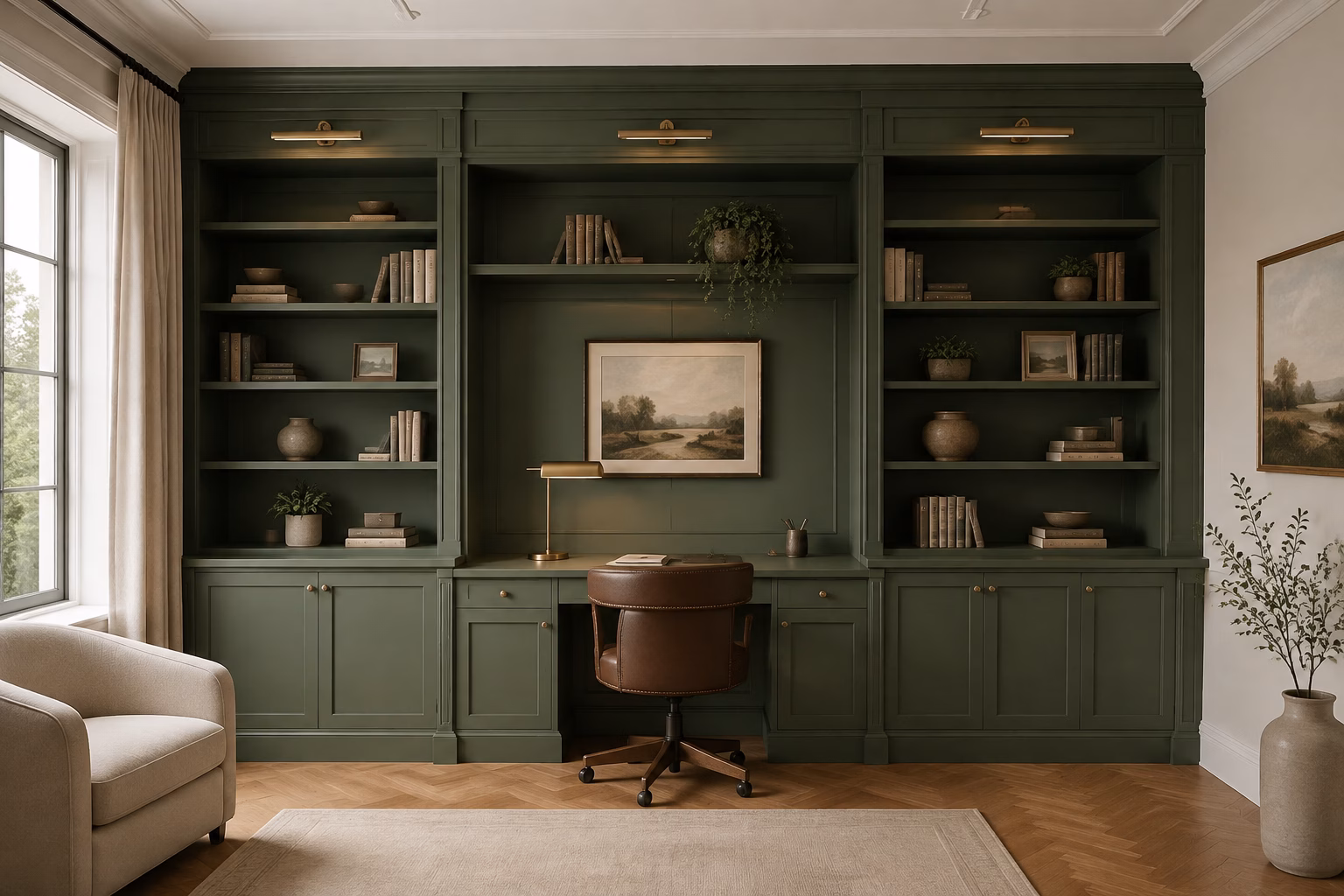 Slim Sage Green Shaker Cabinets