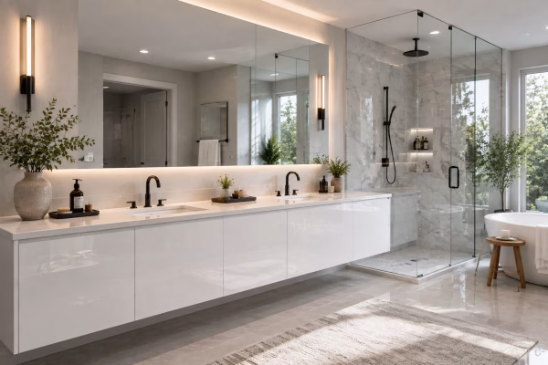 Glossy White European Cabinets - Image 5