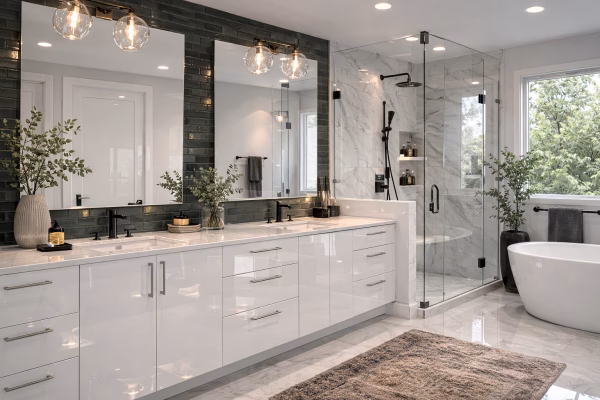 Glossy White European Cabinets - Image 15