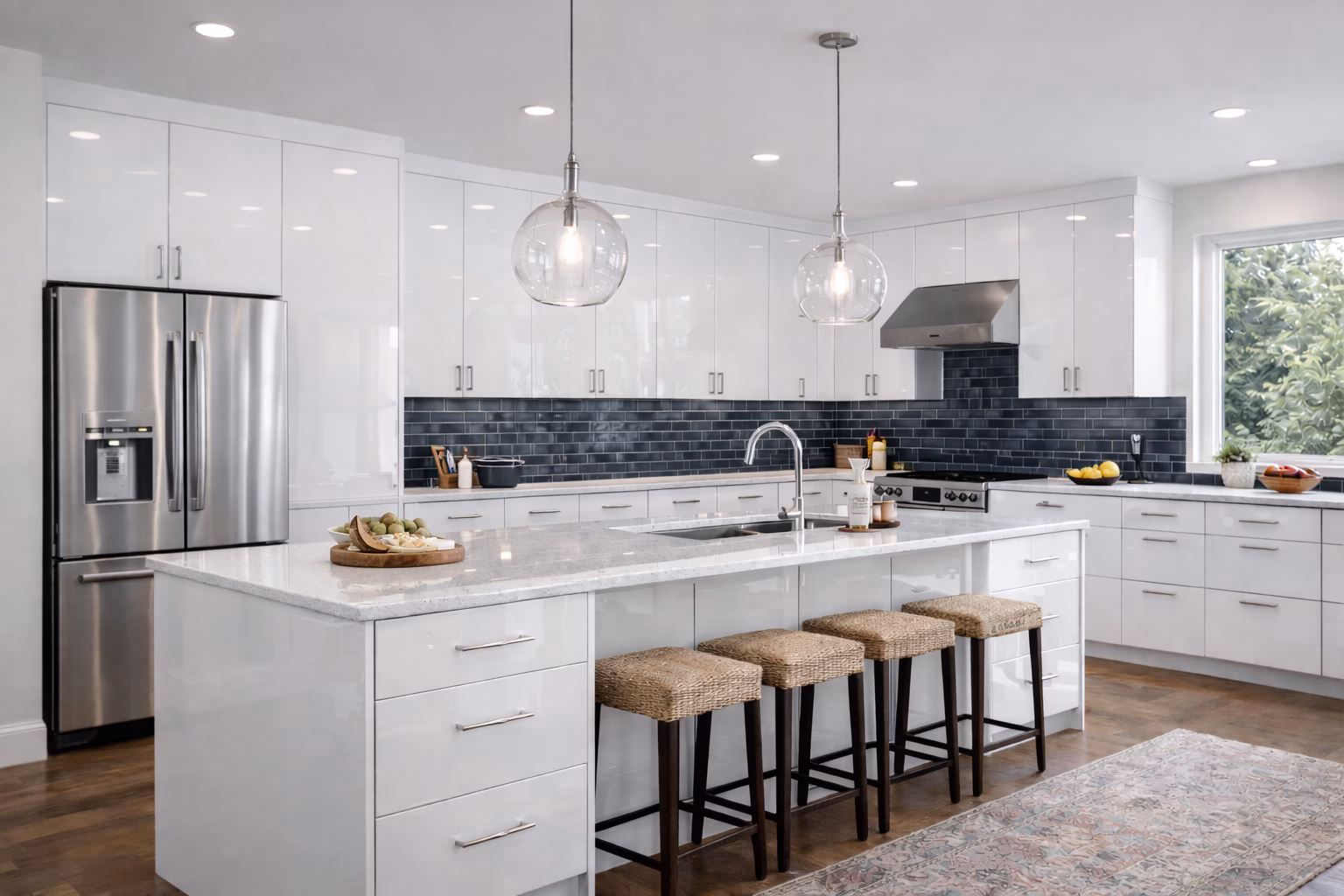 Glossy White European Cabinets
