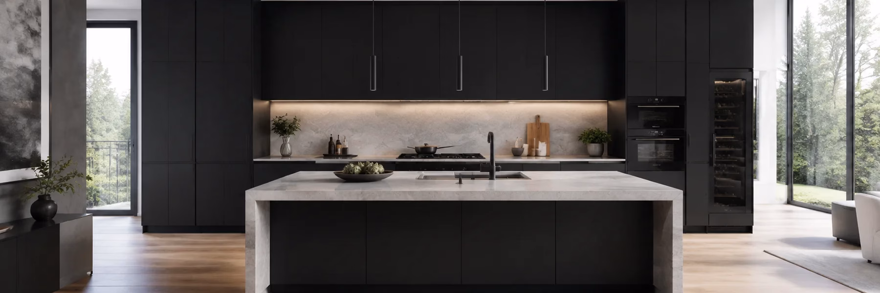 Matte Black European Cabinets