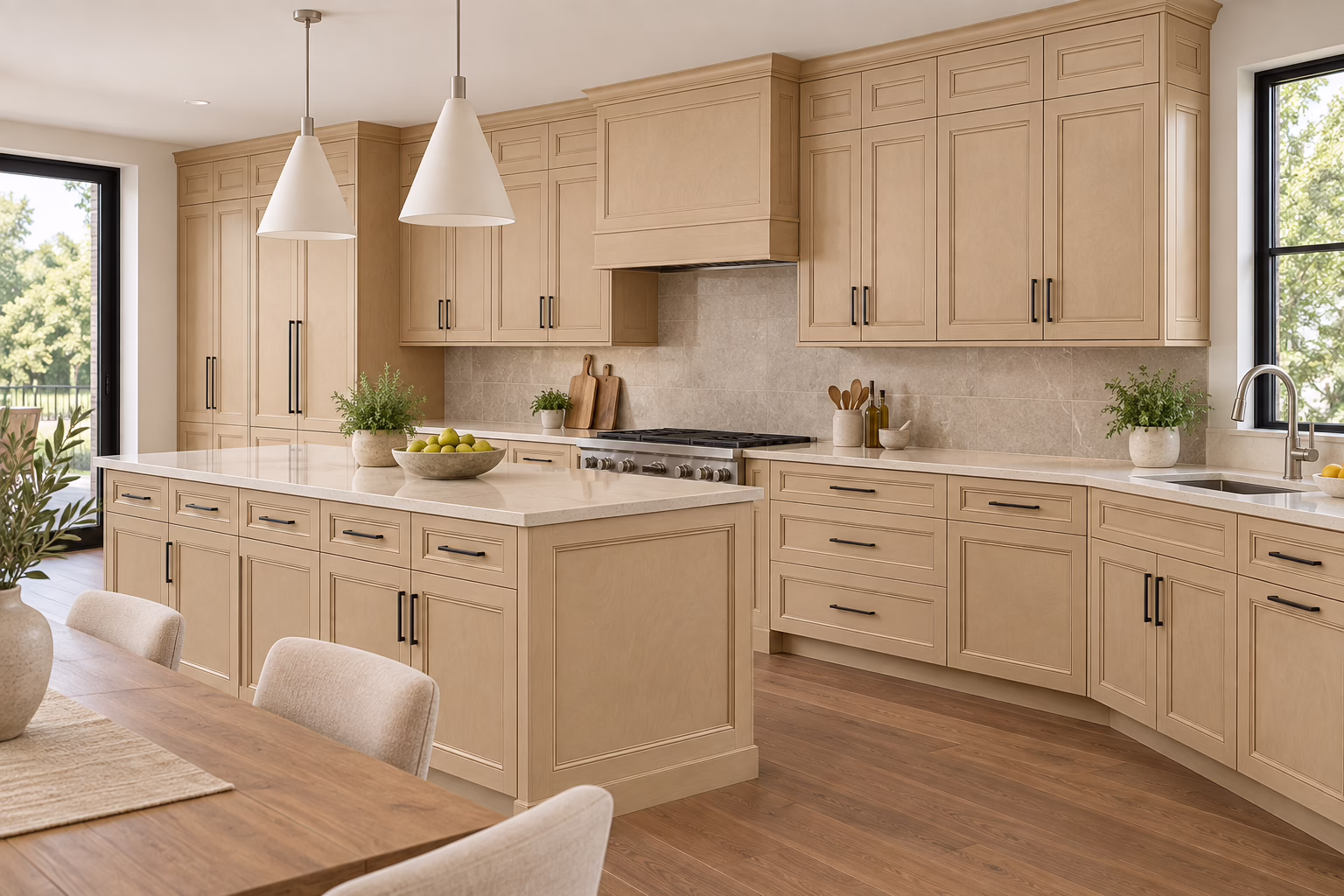 Light Wheat Kitchen with Island