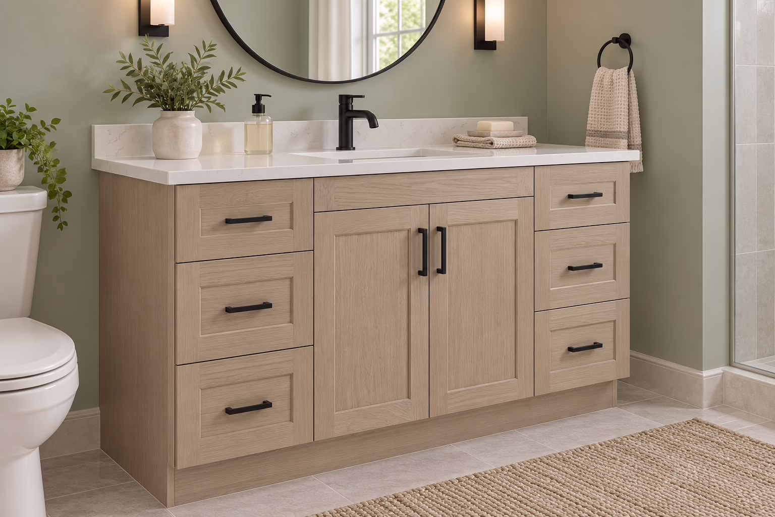 Modern bathroom vanity with storage